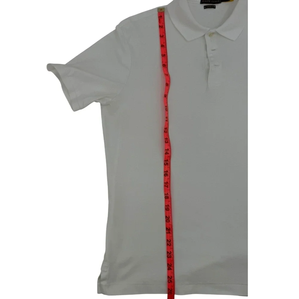 Polo Ralph Lauren Polo Shirt Mens Medium White Excellent Classic Fit Cotton